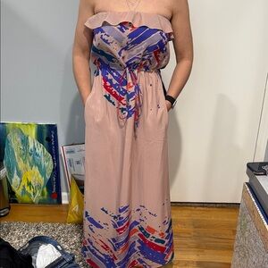Dolce Vita Strapless Dress with Pink and Blue Hues